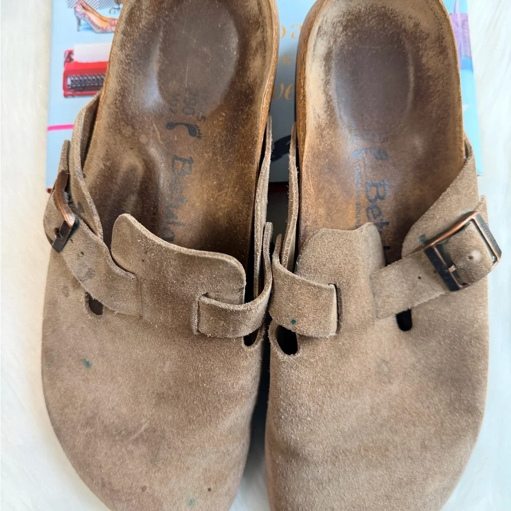 Birkenstock Tan Suede Men's Buckle Sandals